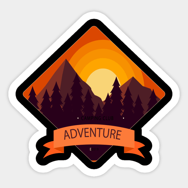 Adventure Club  t-shirt Sticker by the7chichDesign